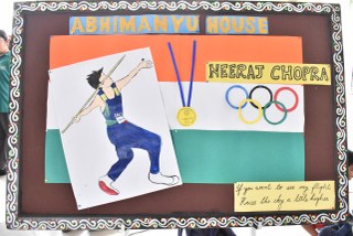 Assembly was conducted by students of Abhimanyu House on-The Indian Javelin star 